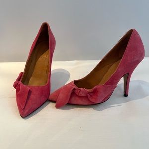 Isabel Marant Pink Suede Pump w Bow Detail